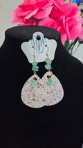Green Stone Sparkle Earrings