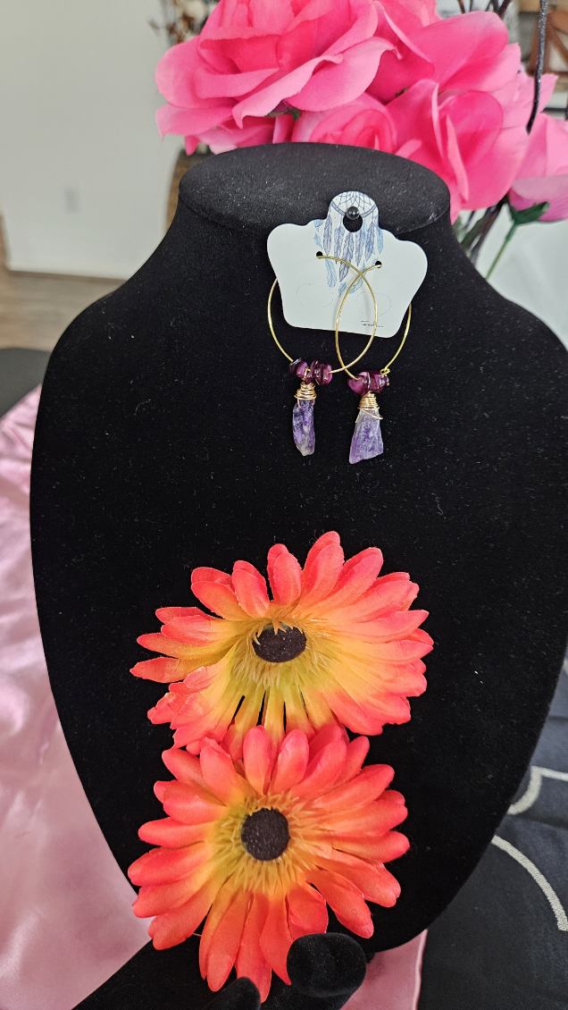 Amethyst Hoops