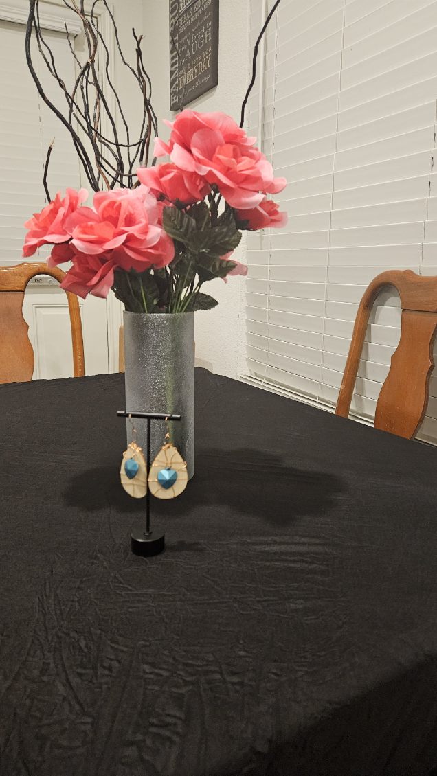 Turquoise Wired Heart Earrings