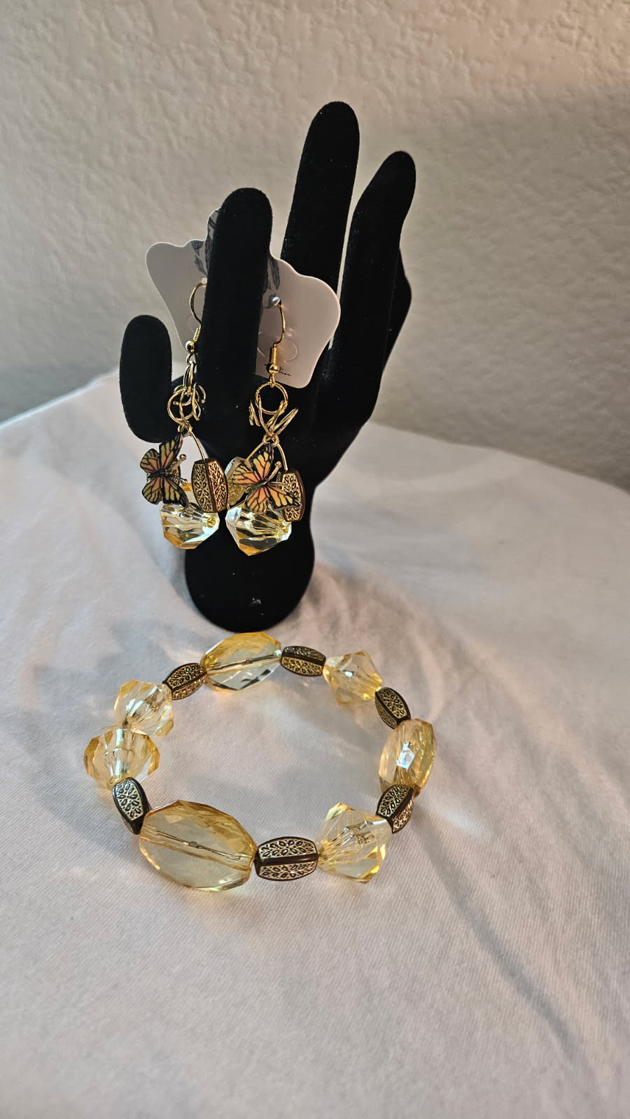 Yellow Stone Bracelet and earring set