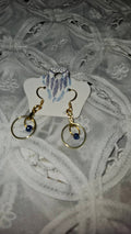 circle blue dot earrings