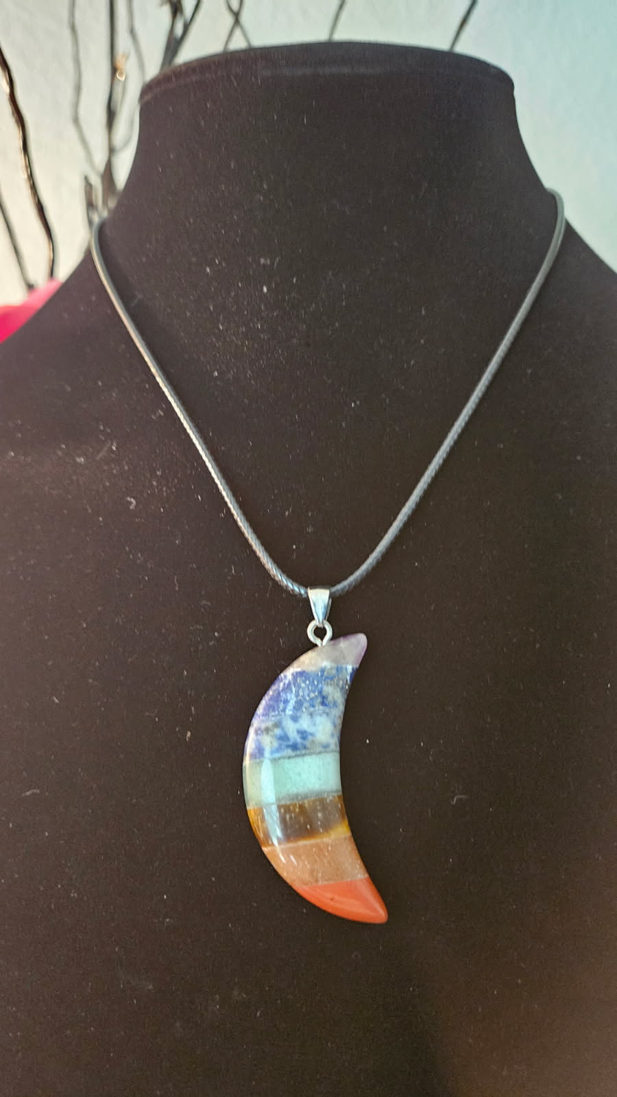 Mens Multi Color Moon Necklace